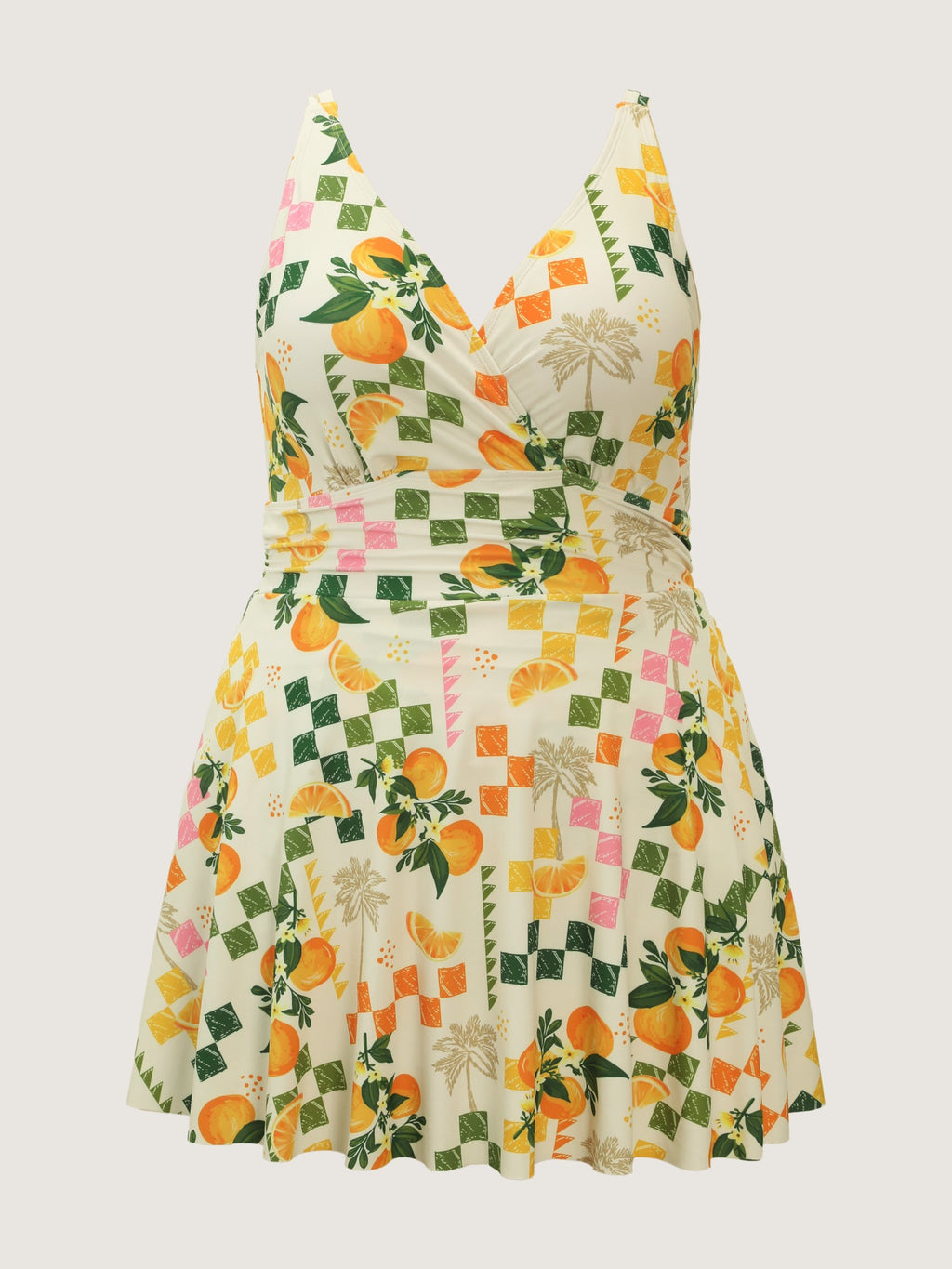 Anti-Float Tie Citrus Print Swim Dress