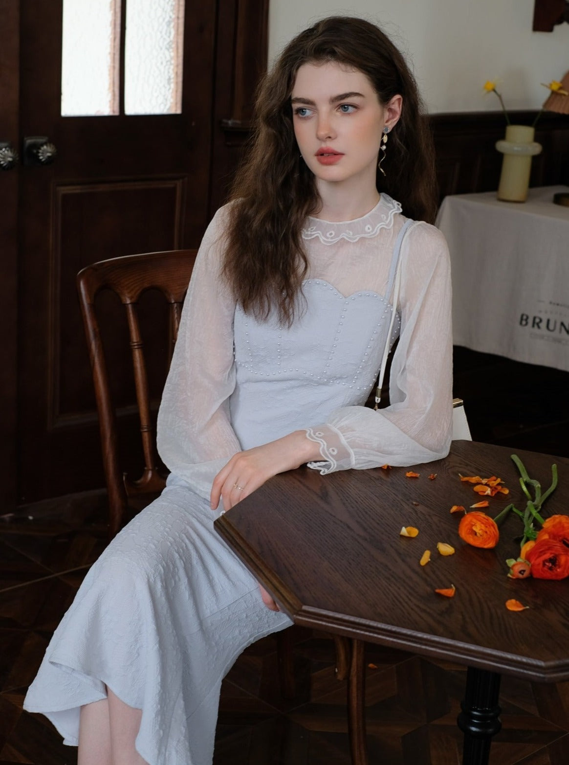 Sheer Chiffon Bottom Top + Mermaid Slip Dress