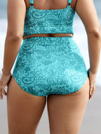 Paisley Print Twist Front Swim Dress