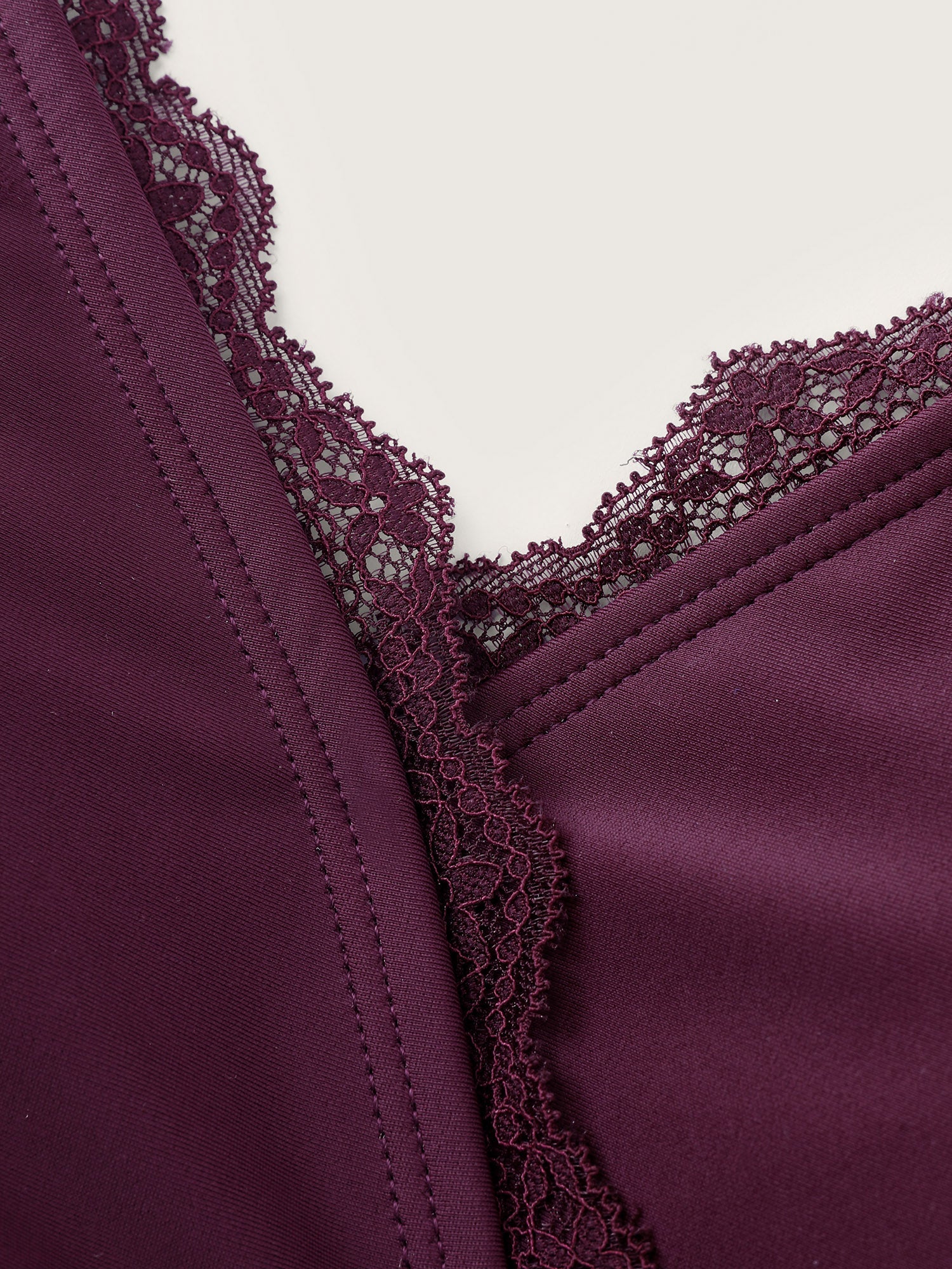 Sheer Lace Neckline Pockets Swim Dress