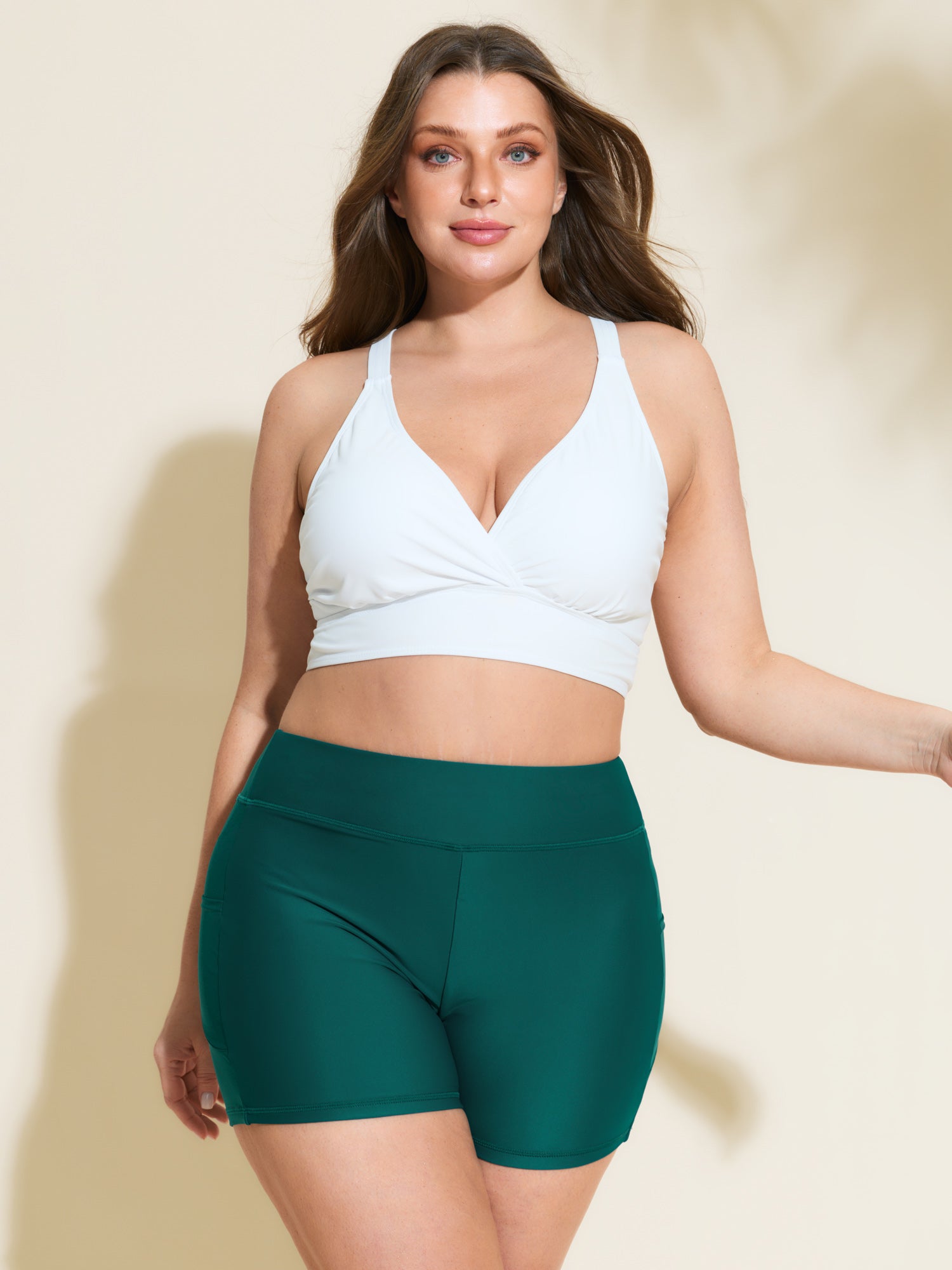 Sculpting Pockets Solid Swim Shorts