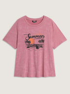 Summer-Ready Print Snowflake Effect T-Shirt