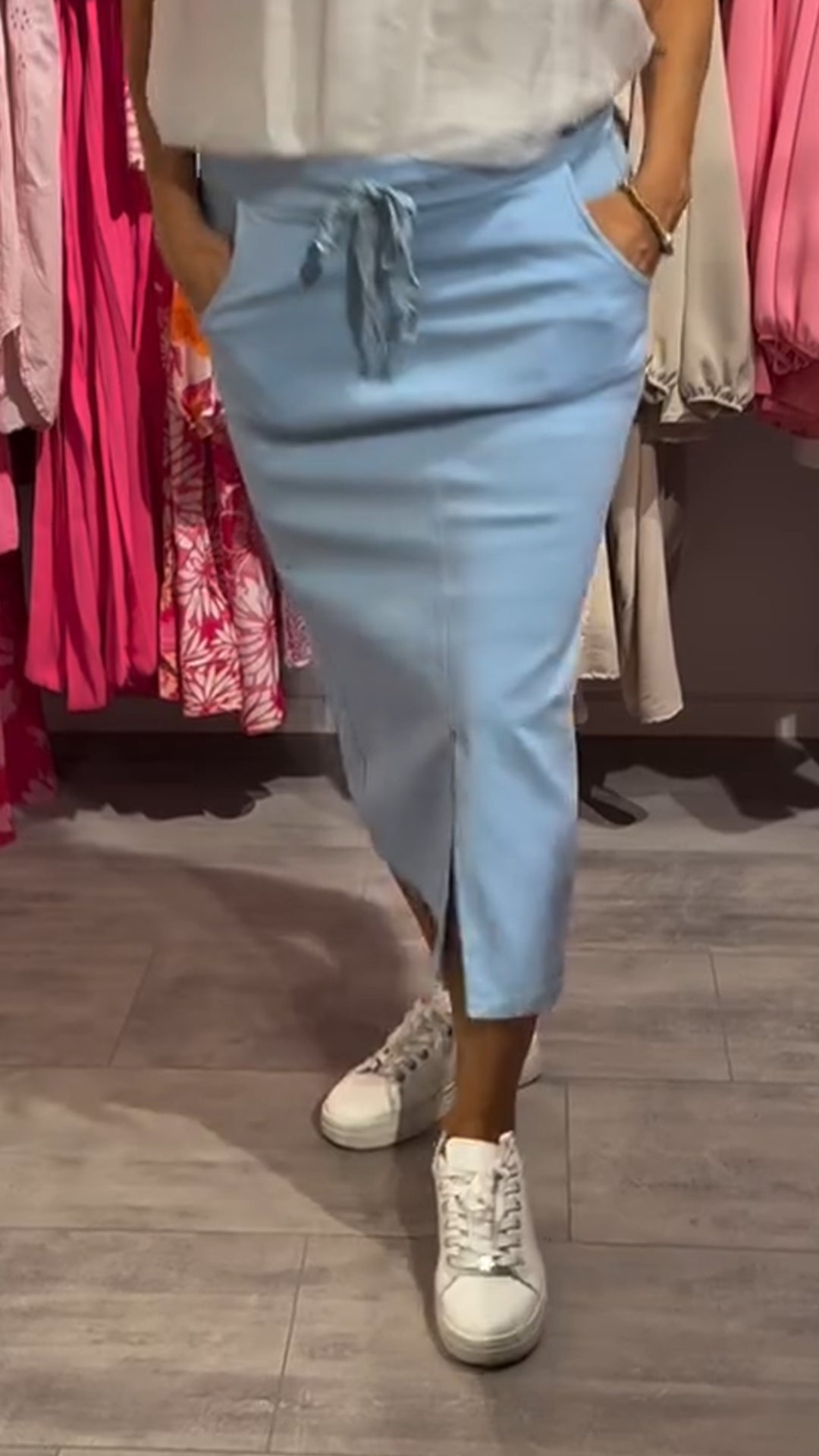 Ladies' Slit Solid Color Casual Skirt