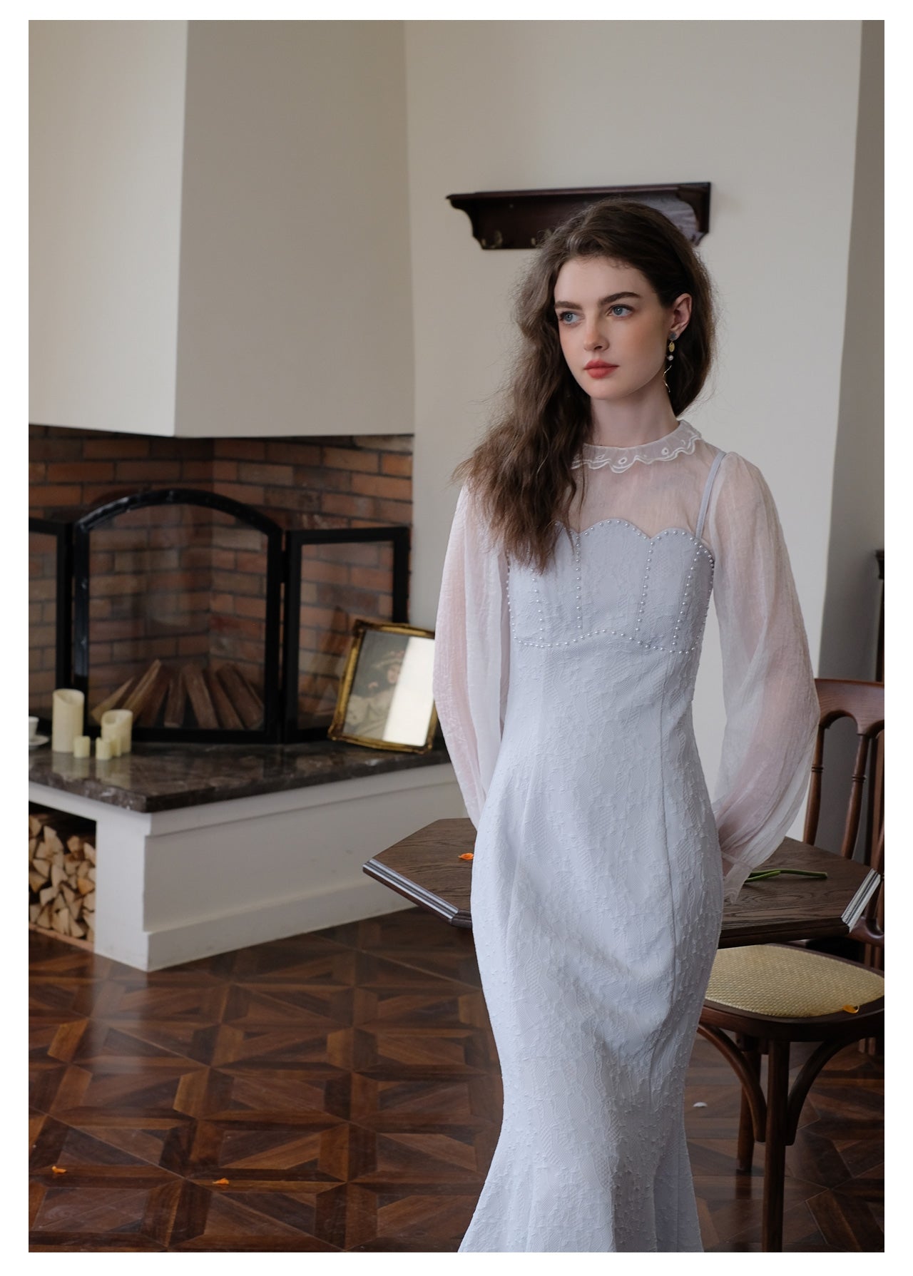 Sheer Chiffon Bottom Top + Mermaid Slip Dress