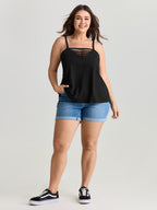 Cotton Stretchy Cut-Out Neckline Tank Top
