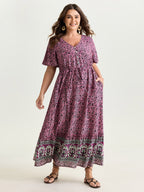 Supersoft Floral Color Contrast Print Maxi Dress