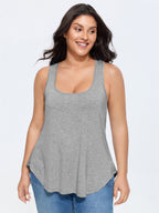 Supersoft Stretchy Curvy Hem Plain Tank Top