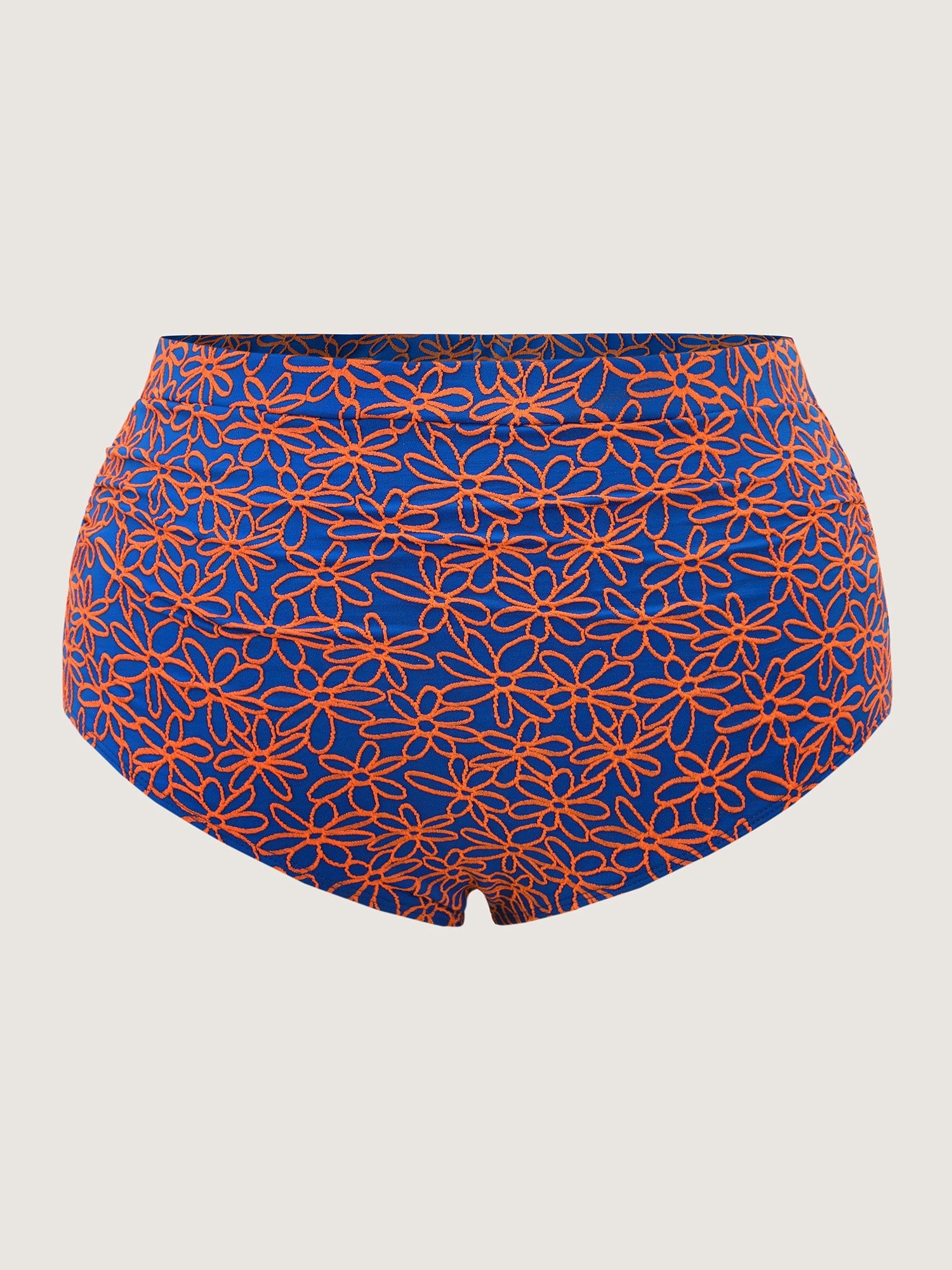 Floral Textured Tummy-Control Bikini Bottoms