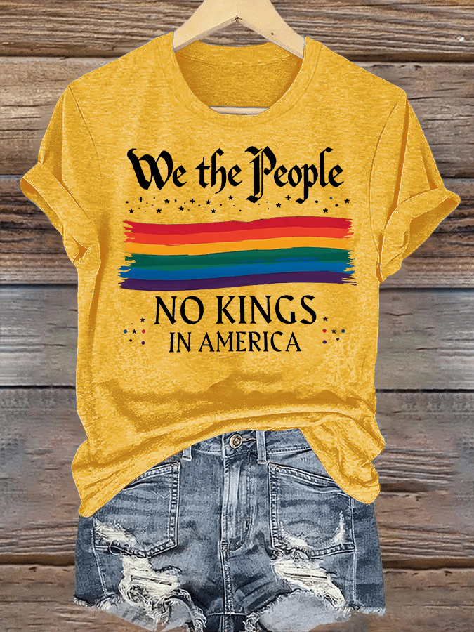 🔥Buy 3 Get 15% Off🔥Women's  We the People NO KINGS IN AMERICA  Printed Casual T-Shirt