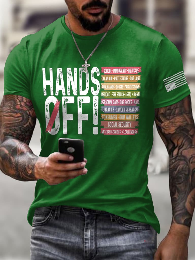 🔥Buy 3 Get 15% Off🔥Men'S Retro Hands Off Protest Print T-Shirt