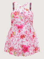 Floral Confidence Halter Neckline One-Piece Swim