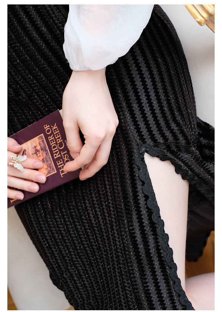 Chiffon Top & Velvet Slip Dress