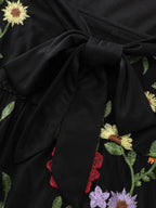 Pretty Florals Embroidered Mesh Maxi Dress