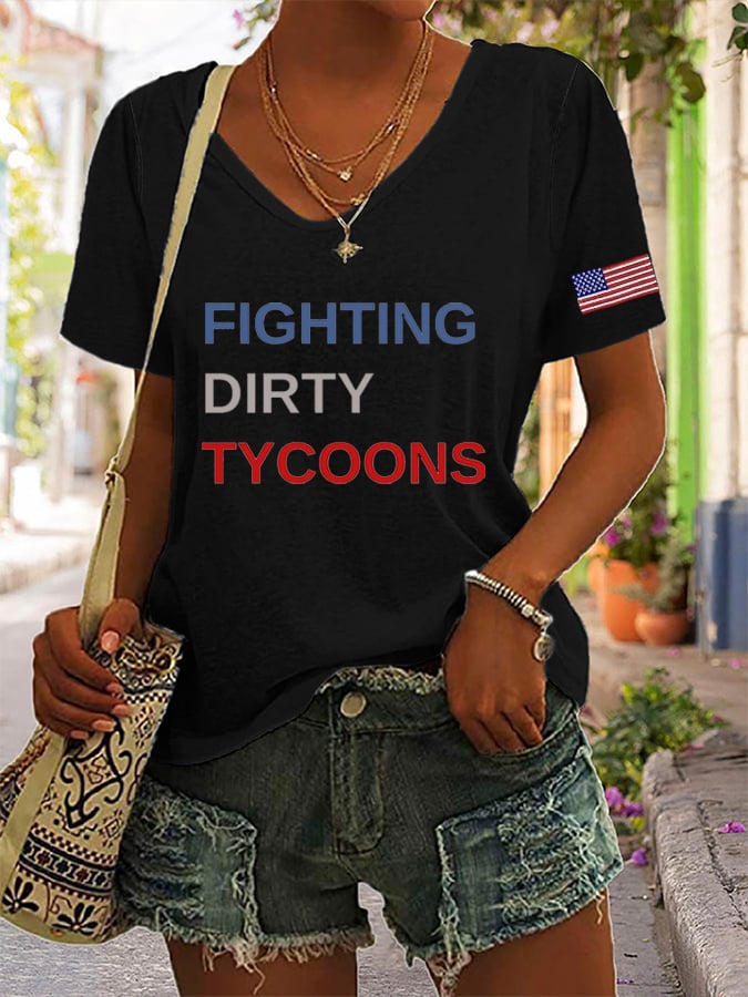 🔥Buy 3 Get 15% Off🔥Women's “Fighting Dirty Tycoons” Print Casual T-Shirt