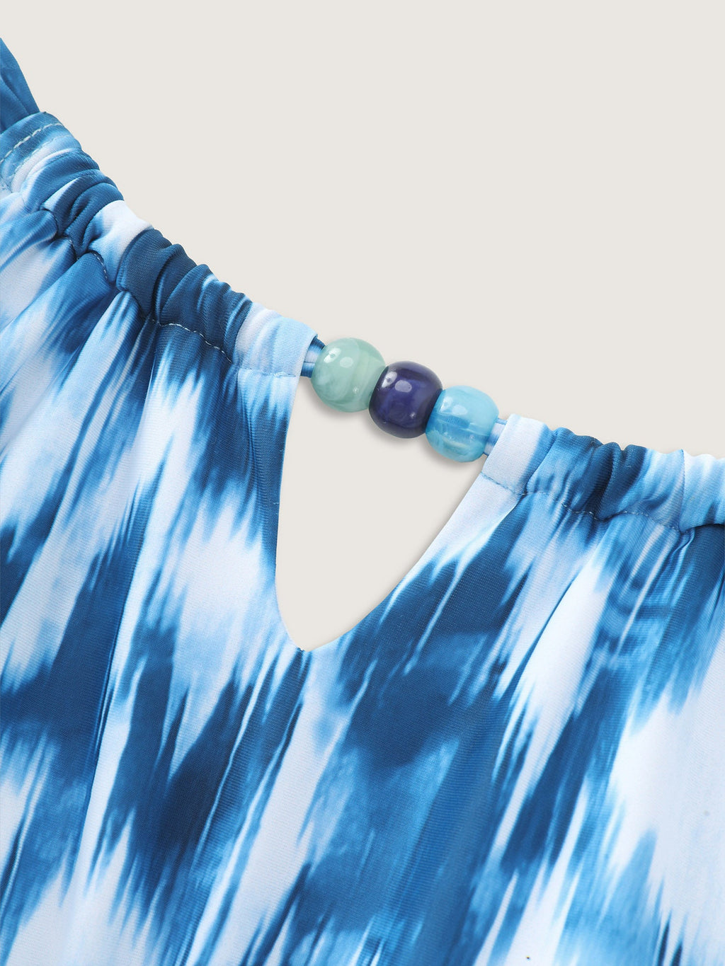 Tie-Dye Effect Keyhole Neckline One-Piece Swim