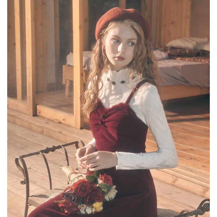Vintage Romantic Rose Knitted Top