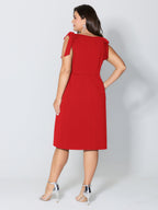 Shoulder Tie Sculpting Bodice Mini Dress