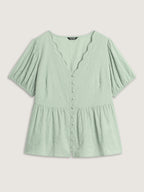 Textured Fit And Flare Plain Blouse