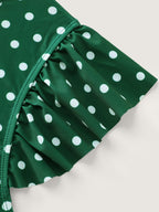 Polka Dots Flutter Sleeve One-Piece Swimsuit