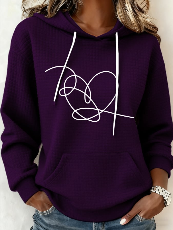 Women's Retro Leisure Print Hoodie