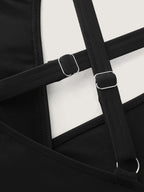 Laser Cut Pockets One-Piece Swim