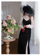 Chiffon Top & Velvet Slip Dress