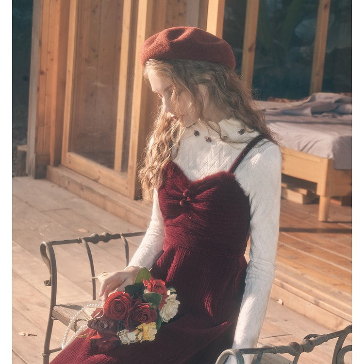 Vintage Romantic Rose Knitted Top