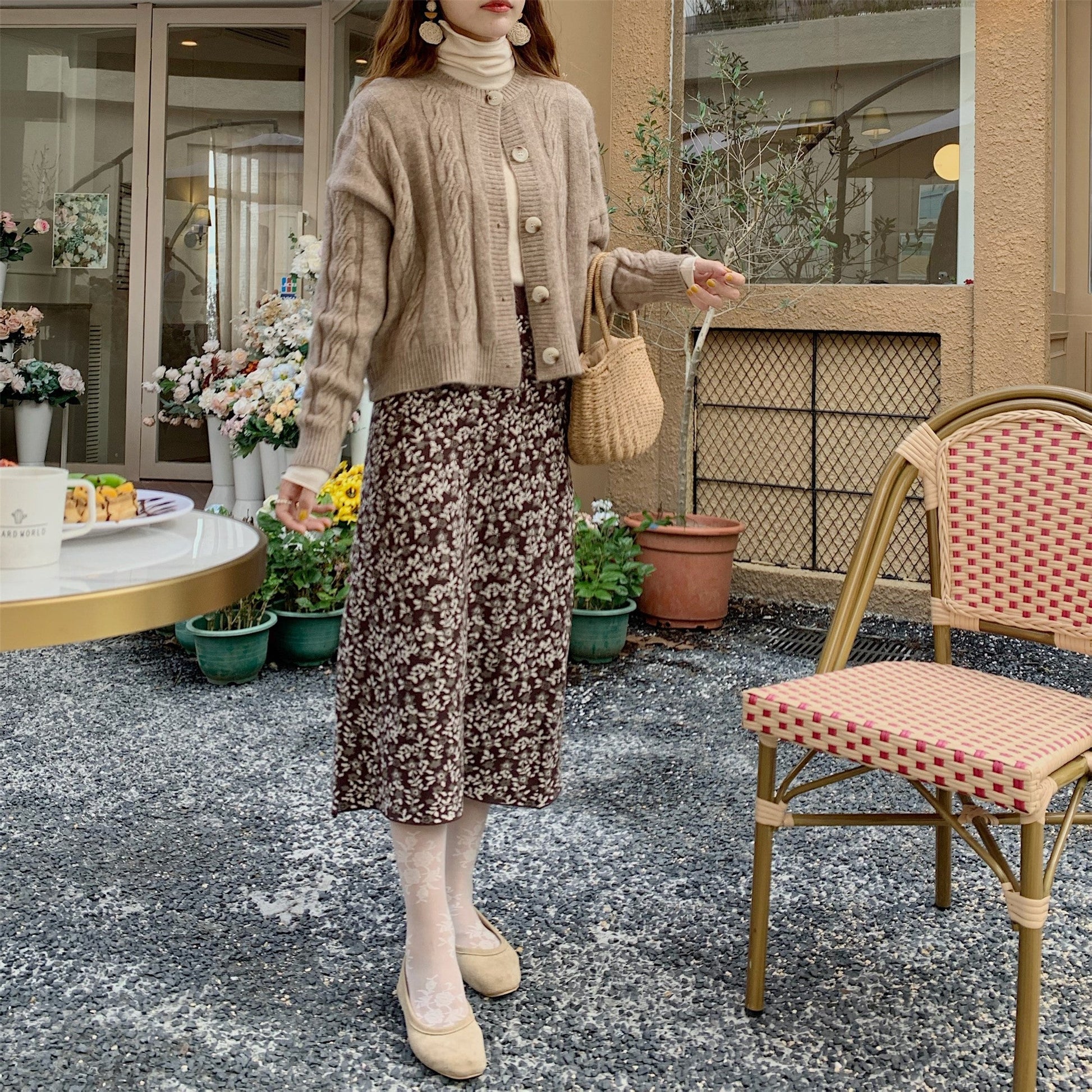 Cute Wool Blend Sweater Cardigan