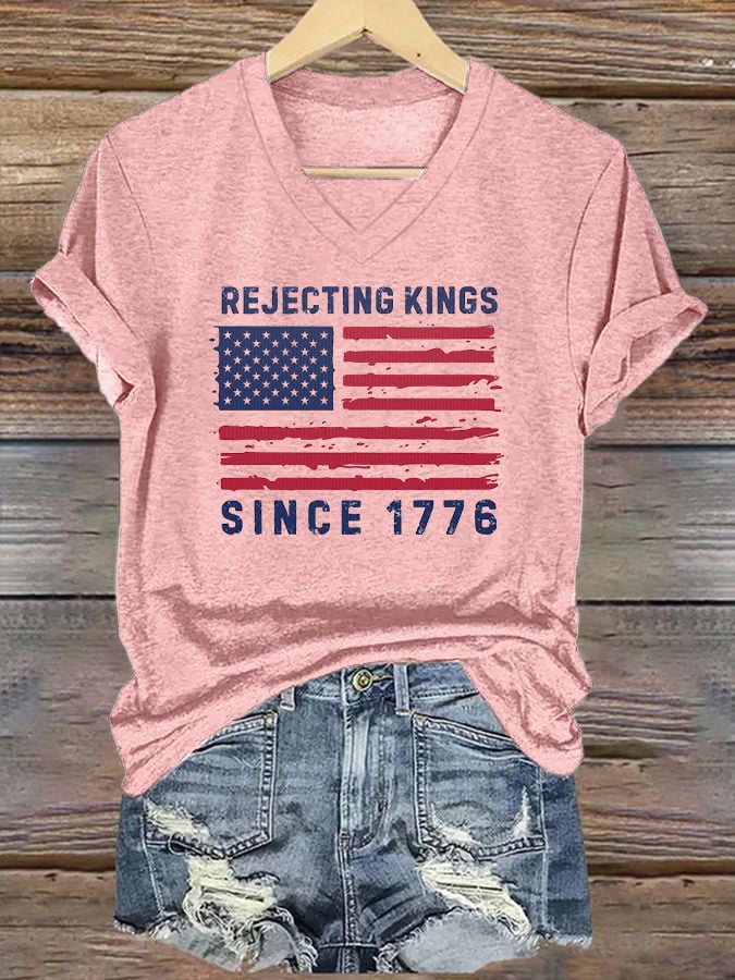 🔥Buy 3 Get 15% Off🔥Women's Casual Retro Reject The King Print T-Shirt