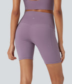 UltraSculptTM Cool Quick Dry SoCinched High Waisted Tummy Control Hiking Biker Shorts 7'' with Pockets-UPF 50+