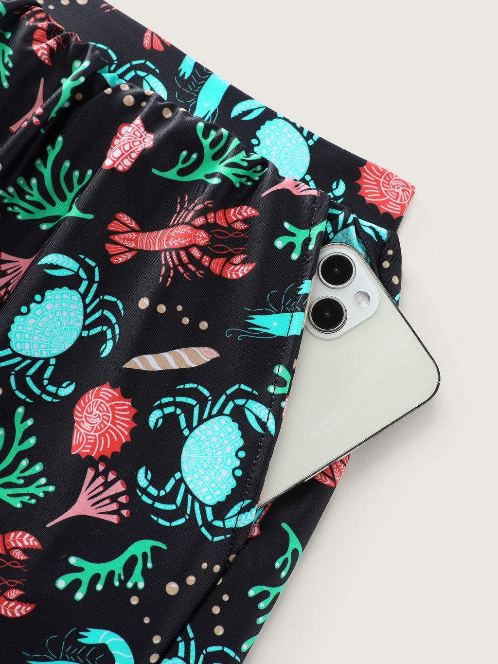Ocean Print Pockets Swim Shorts