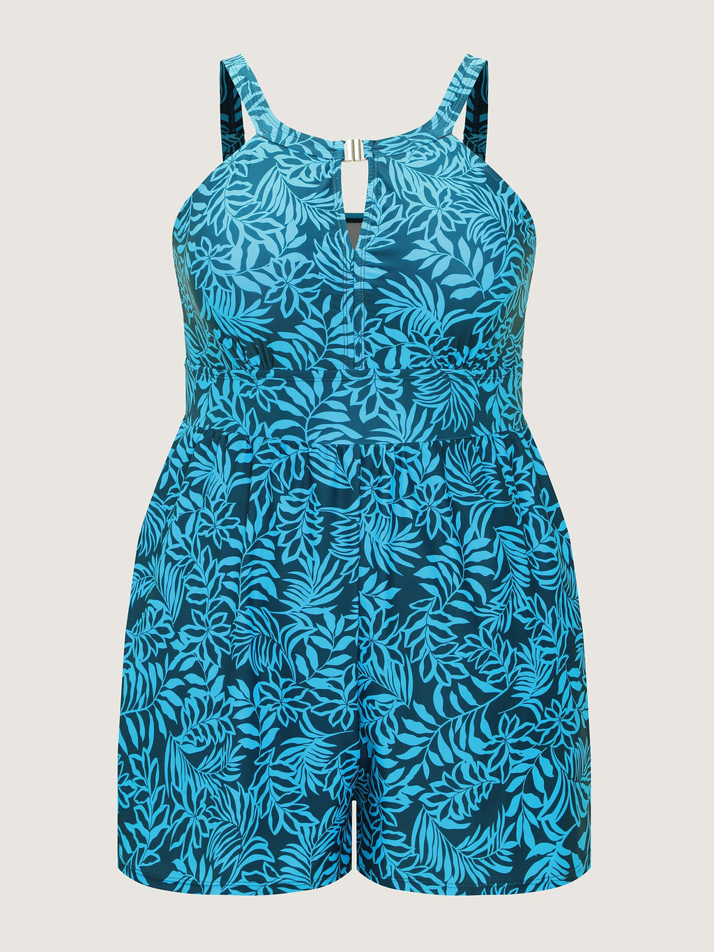 Floral Print Pockets One-Piece Swim
