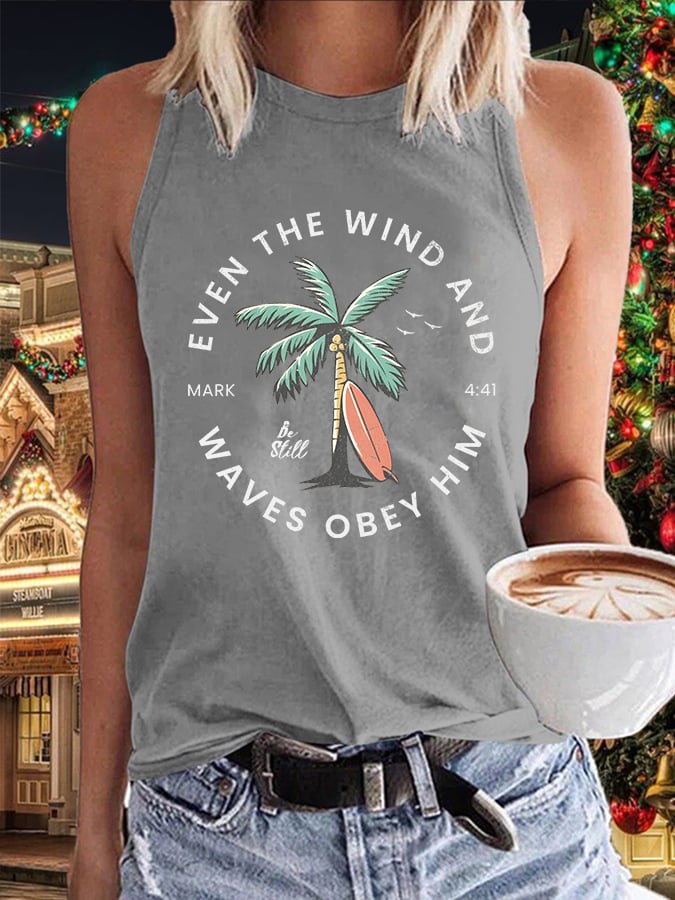 Women'S Casual Christian Scripture Print Tank Top