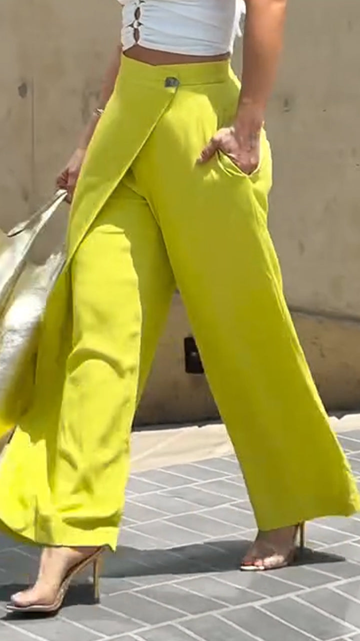 Women Spliced Solid Color Casual Pants