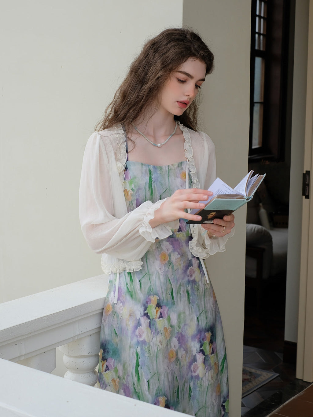 Fairy Sheer Rose Cardigan + Painting Slip Dress