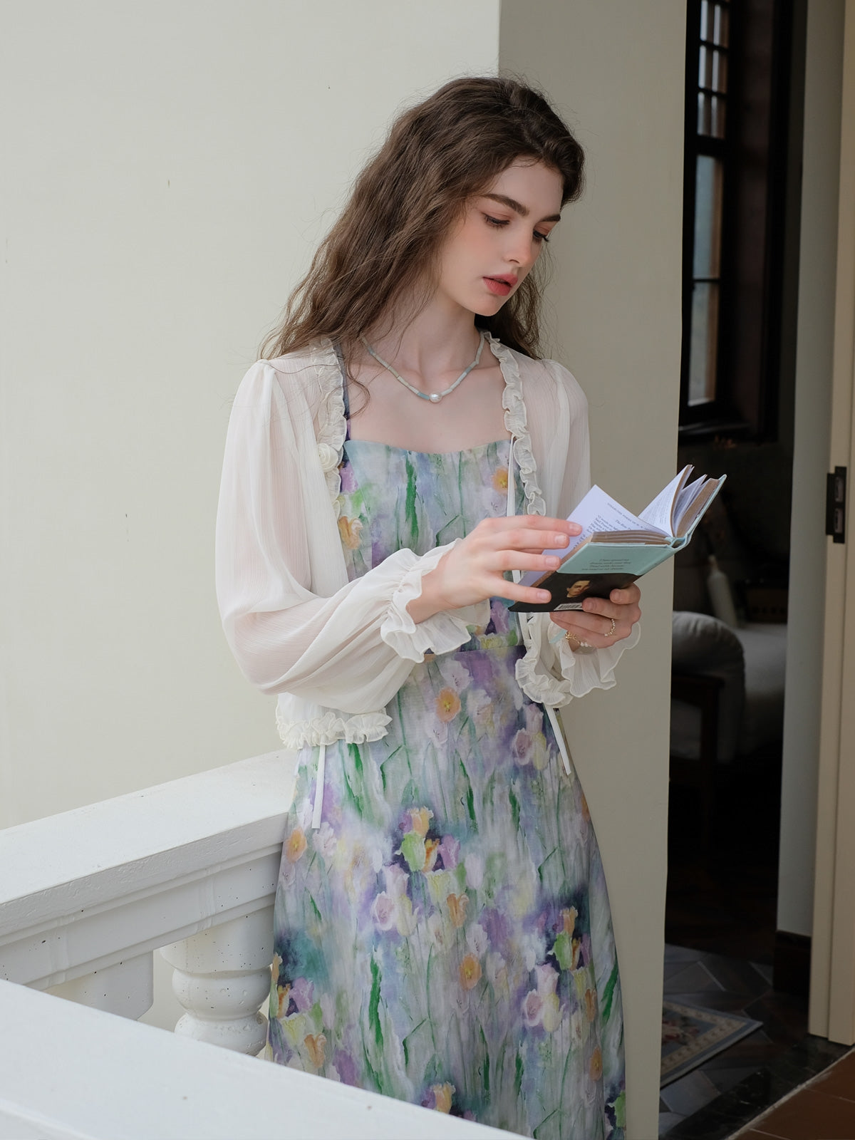 Fairy Sheer Rose Cardigan + Painting Slip Dress