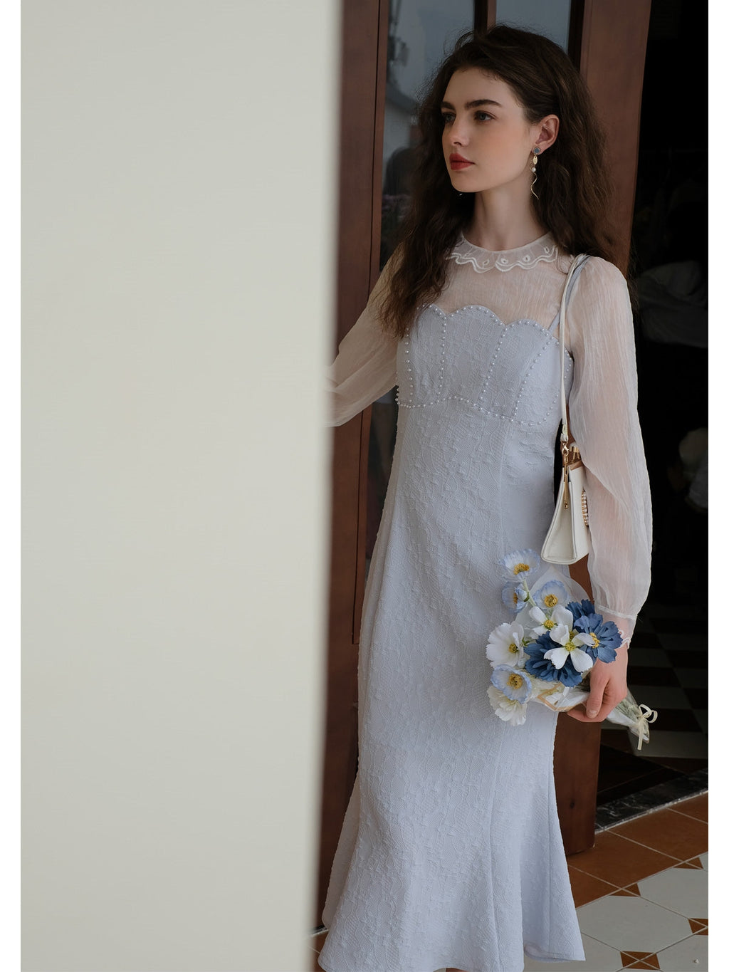 Sheer Chiffon Bottom Top + Mermaid Slip Dress