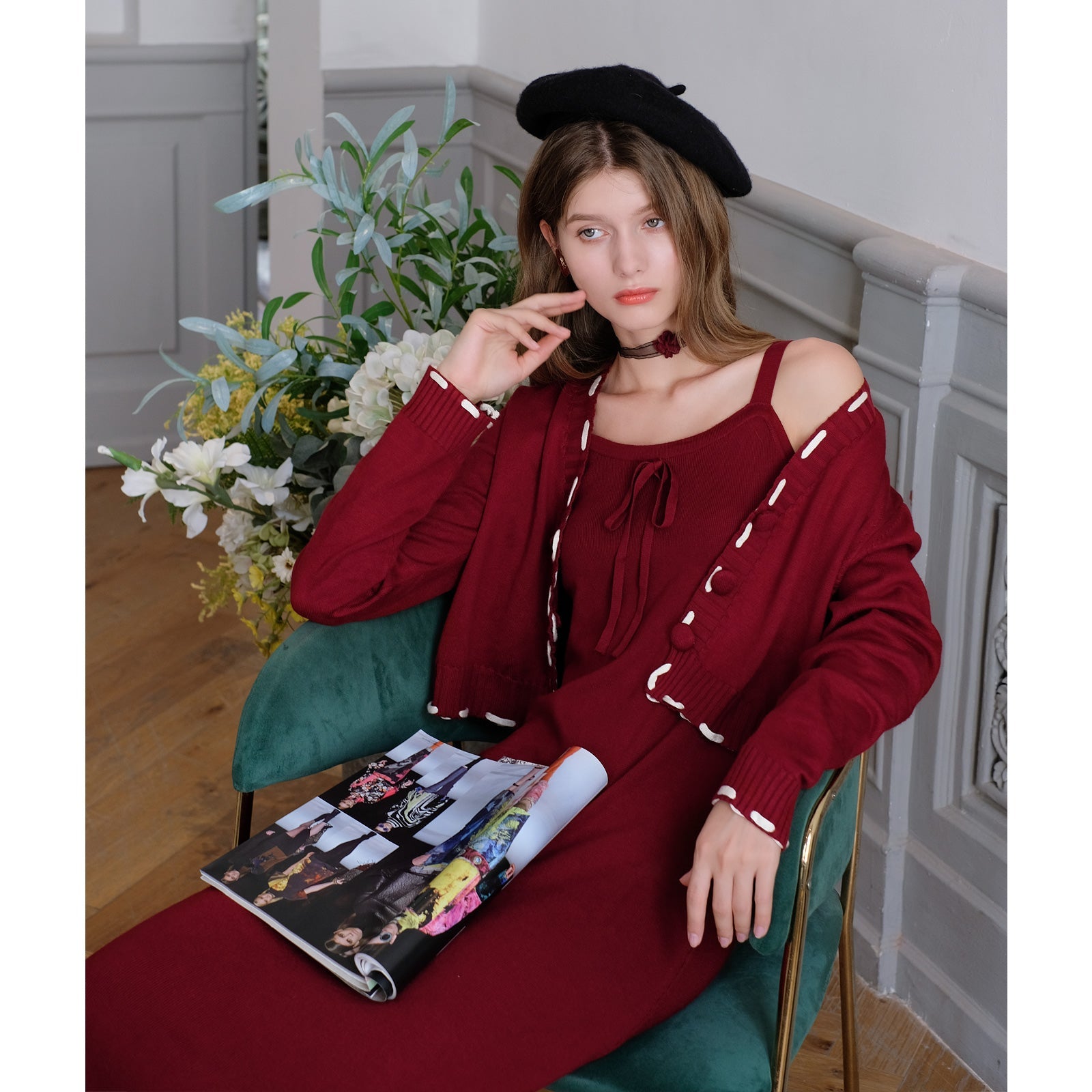 Retro Style Knitted Set