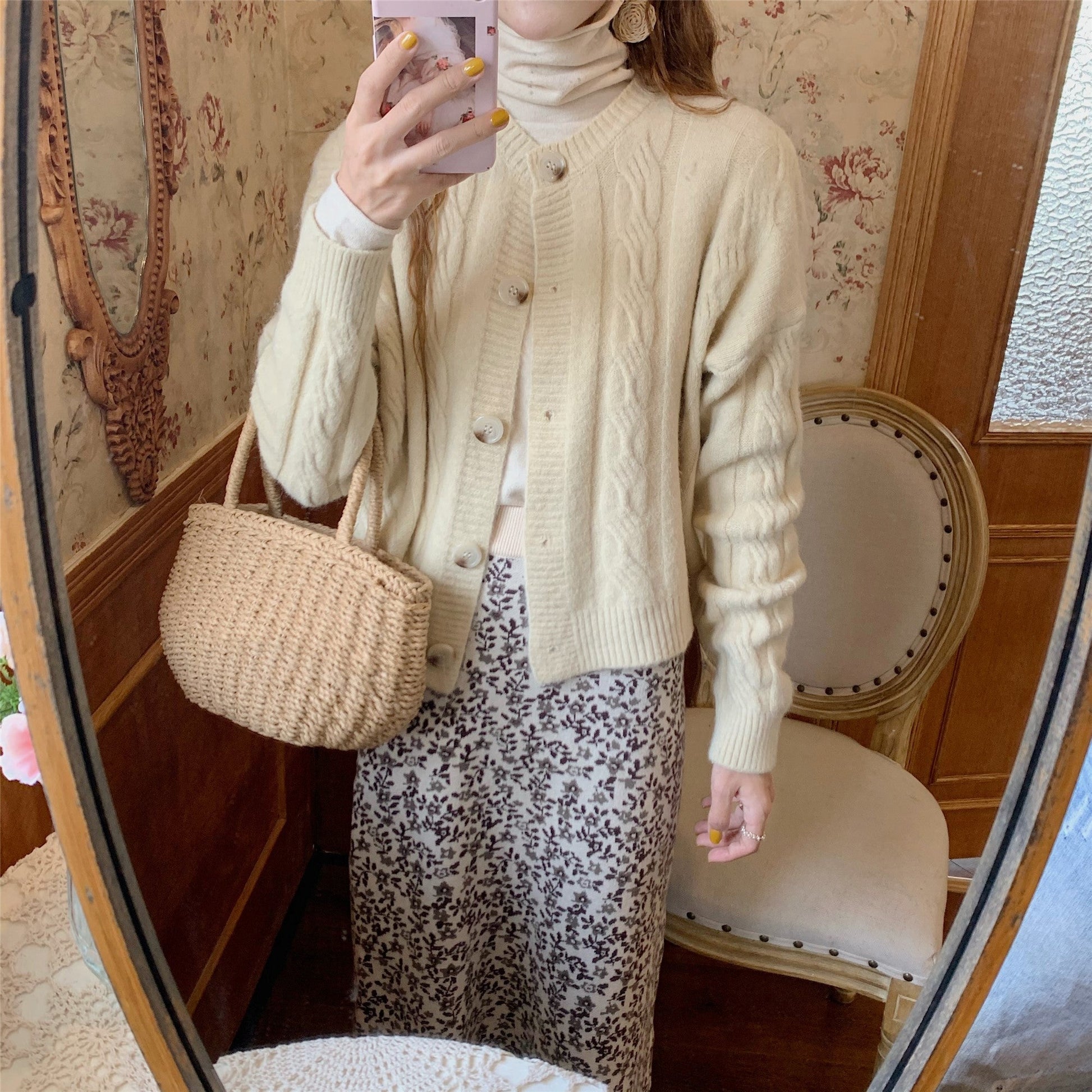 Cute Wool Blend Sweater Cardigan