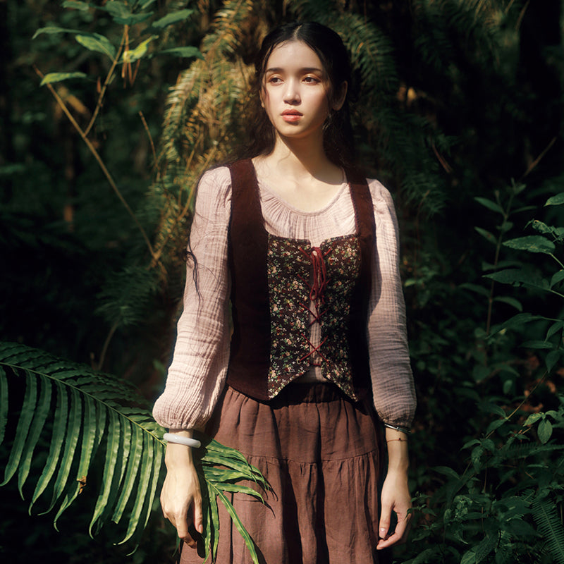 Grandmacore Floral Waistcoat