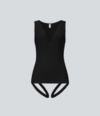 Seamless Flow V Neck Sleeveless Work Shapewear Bodysuit-Easy Peezy Edition