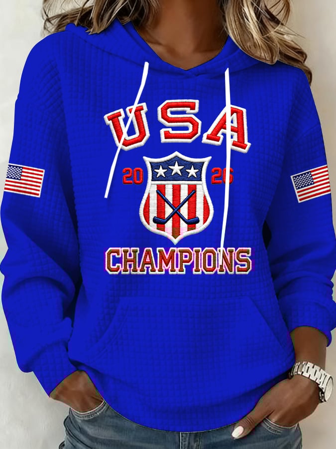 Women's Ice Hockey Print Casual Sweatshirt