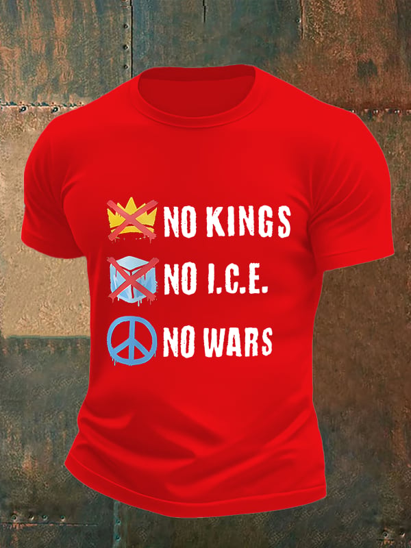 🔥Buy 3 Get 15% Off🔥Men's  No Kings Print T-Shirt