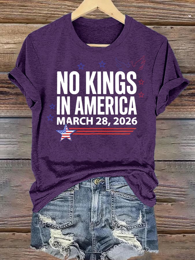 Women's  NO KINGS IN AMERICA  Print  T-Shirt