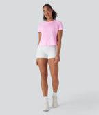 Seamless Flow Jacquard Crossover Hem Yoga Sports Top