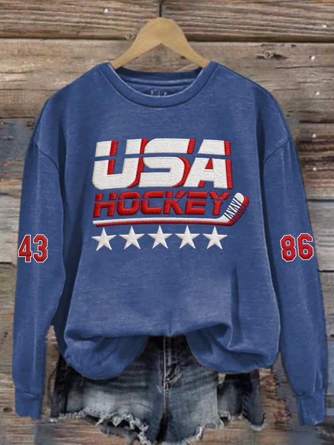 Women's  Hockey Print Sweatshirt