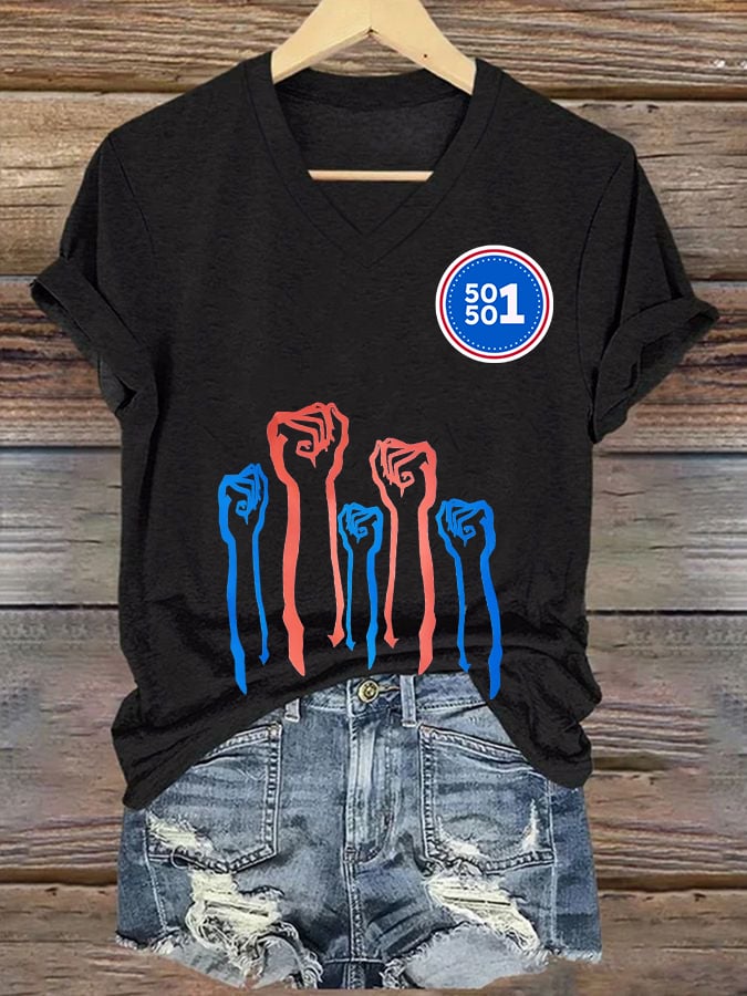 🔥Buy 3 Get 15% Off🔥Women's 50501 We Stand Printed Casual T-shirt