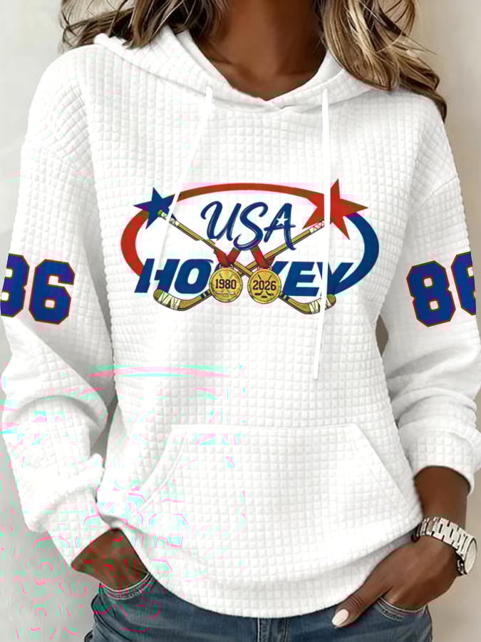Women's Ice Hockey Print Casual Sweatshirt