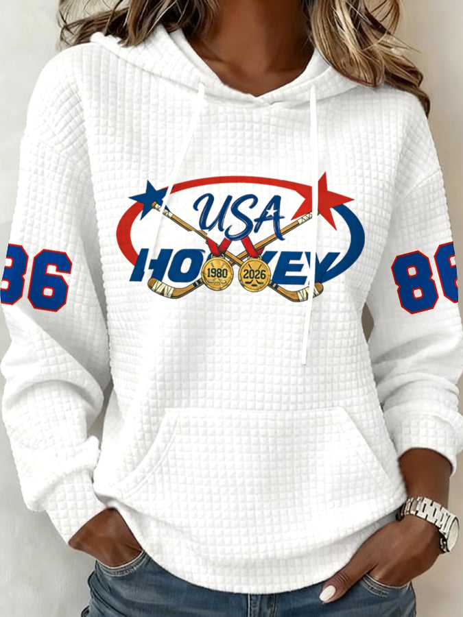 Women's Ice Hockey Print Casual Sweatshirt