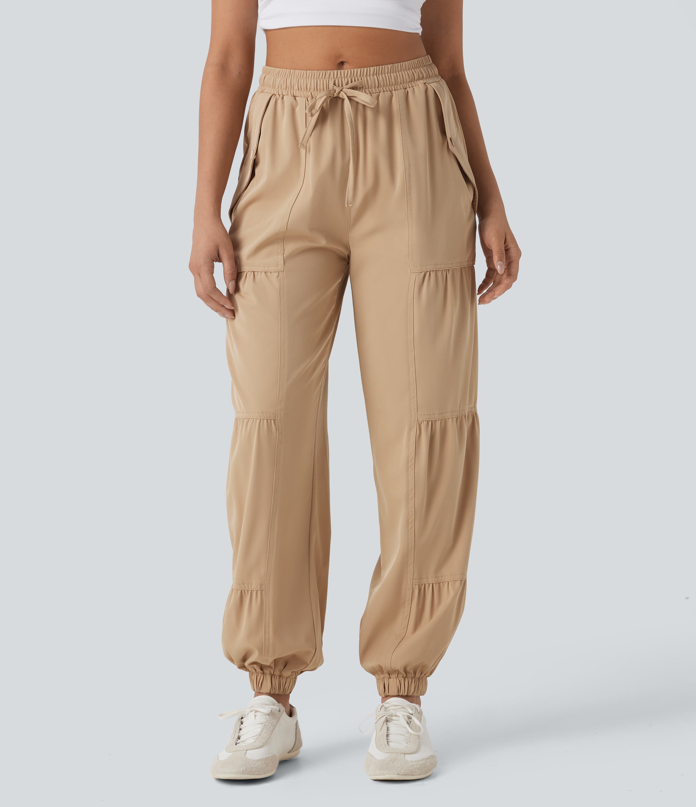 Mid Rise Drawstring Quick Dry Casual Joggers with Pockets